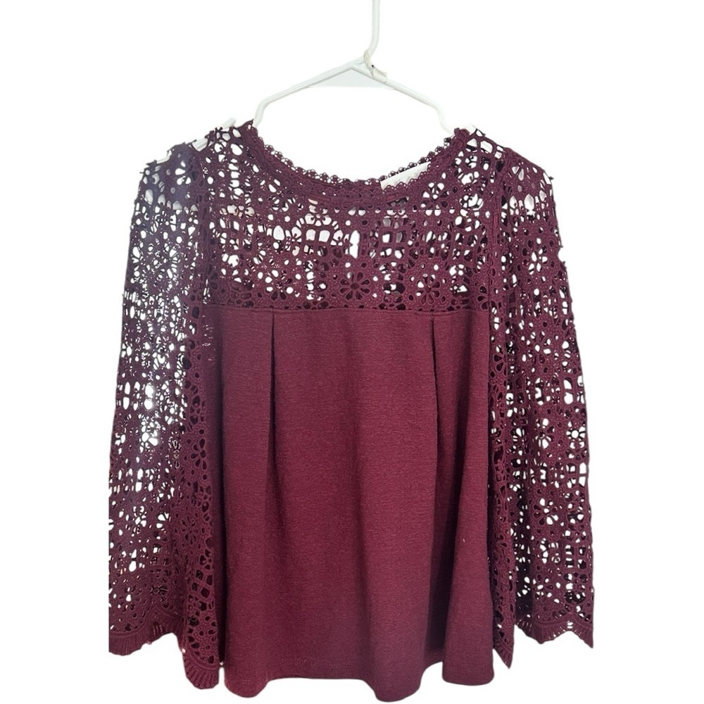 Anthropologie Burgundy Top XS